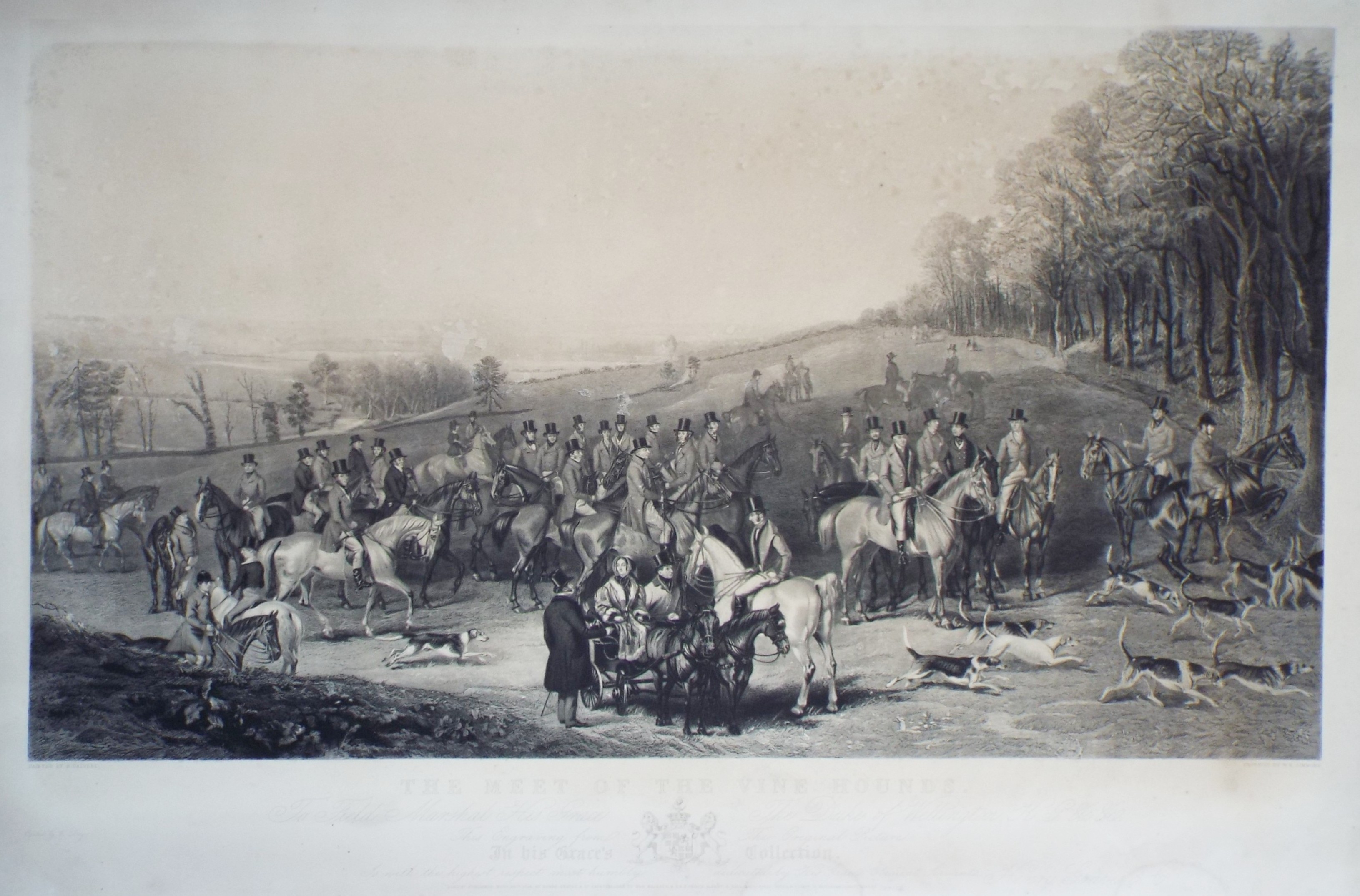 Aquatint - The Meet of the Vine Hounds. - Simmons
