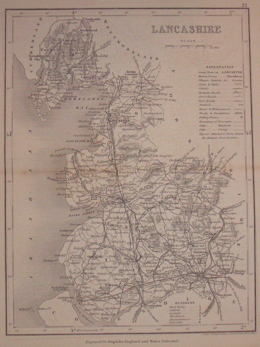 Map of Lancashire - Archer