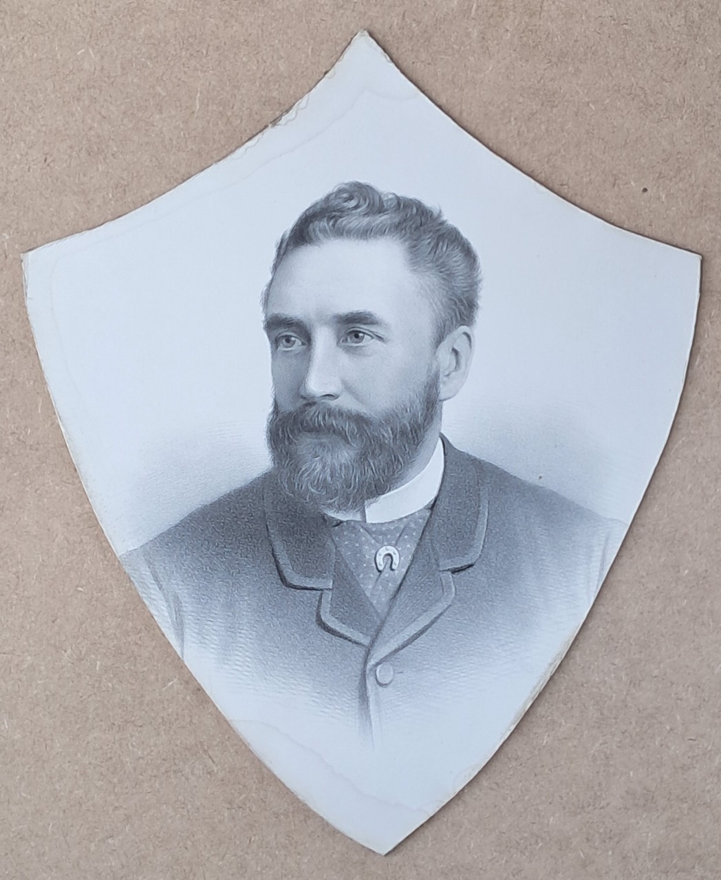 Lithograph - Unidentified bearded man