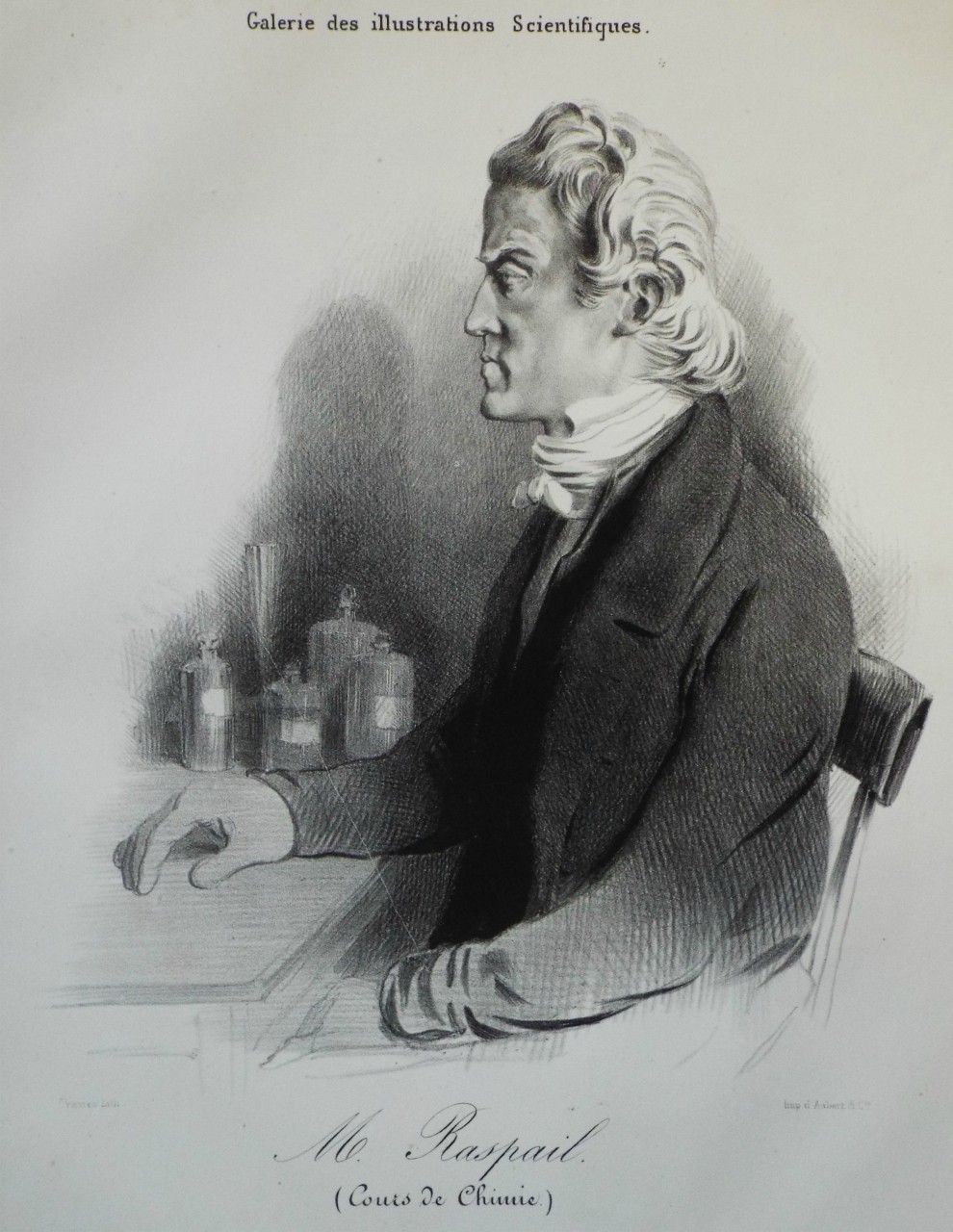 Lithograph - M. Raspail. (Cours de Chimie)