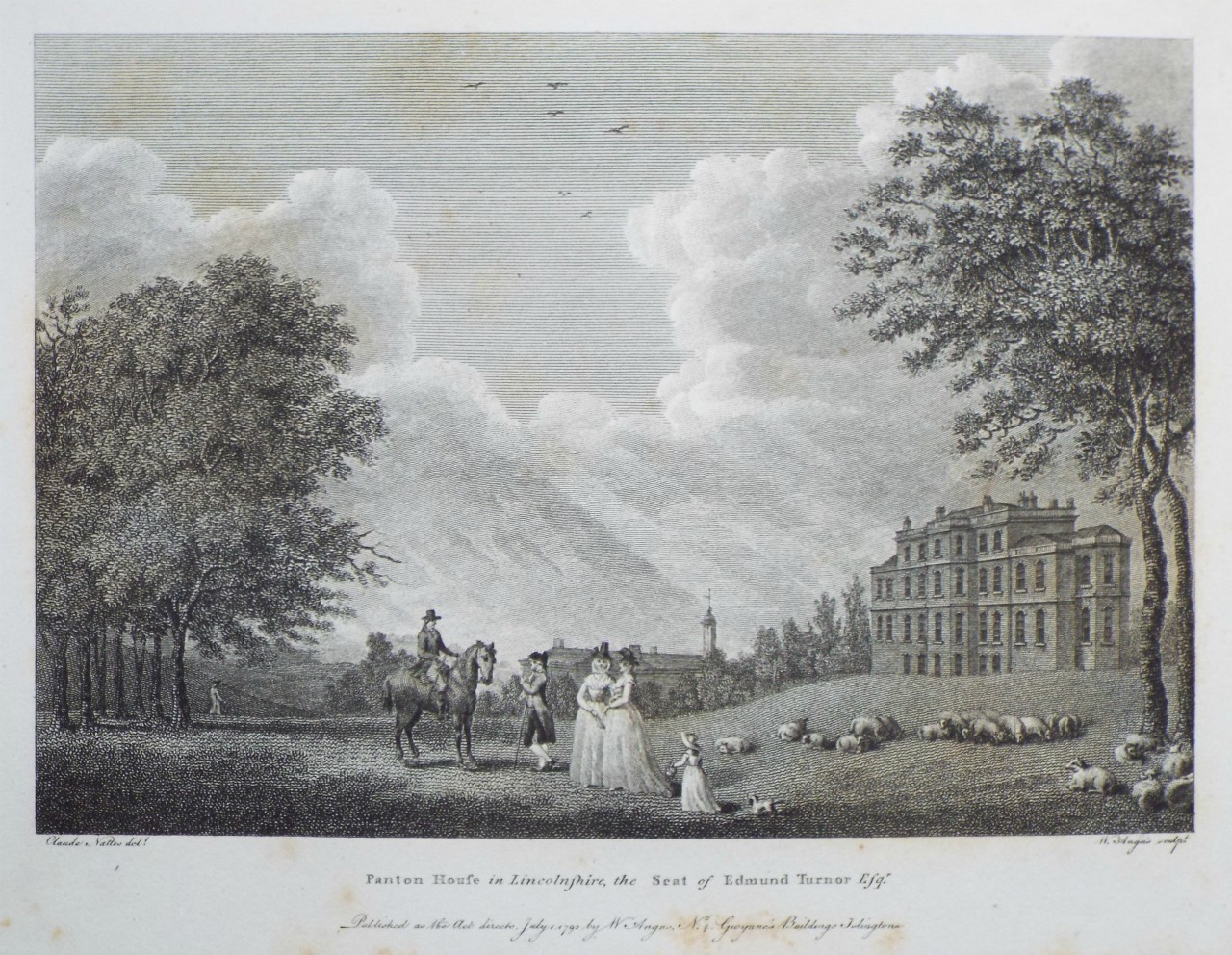 Print - Panton House in Lincolnshire, the Seat of Edmund Turnor Esqr. - Angus