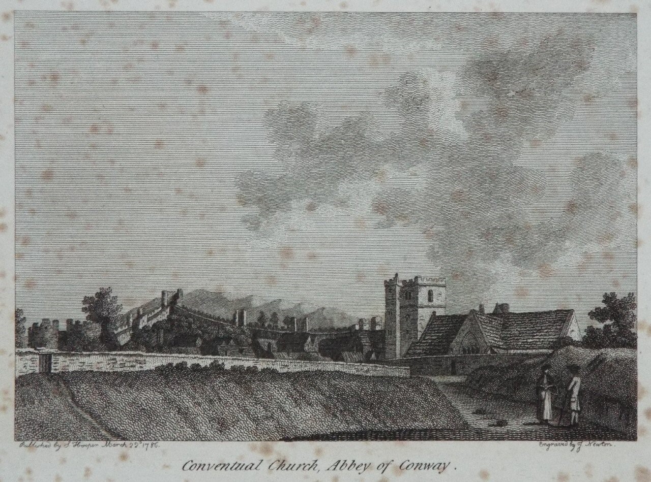 Print - Conventual Church, Abbey of Conway. - 