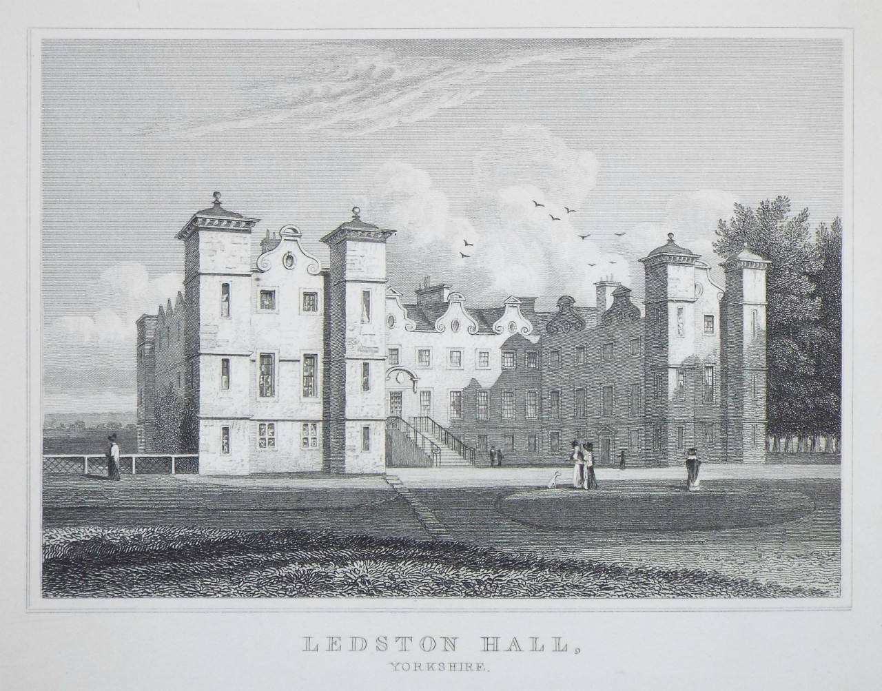 Print - Ledston Hall, Yorkshire.  - Lacey