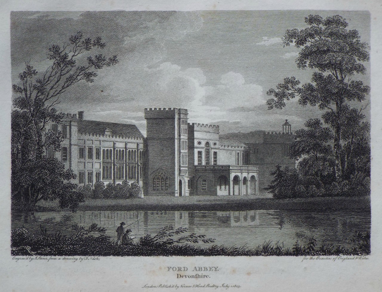 Print - Ford Abbey, Devonshire. - Storer