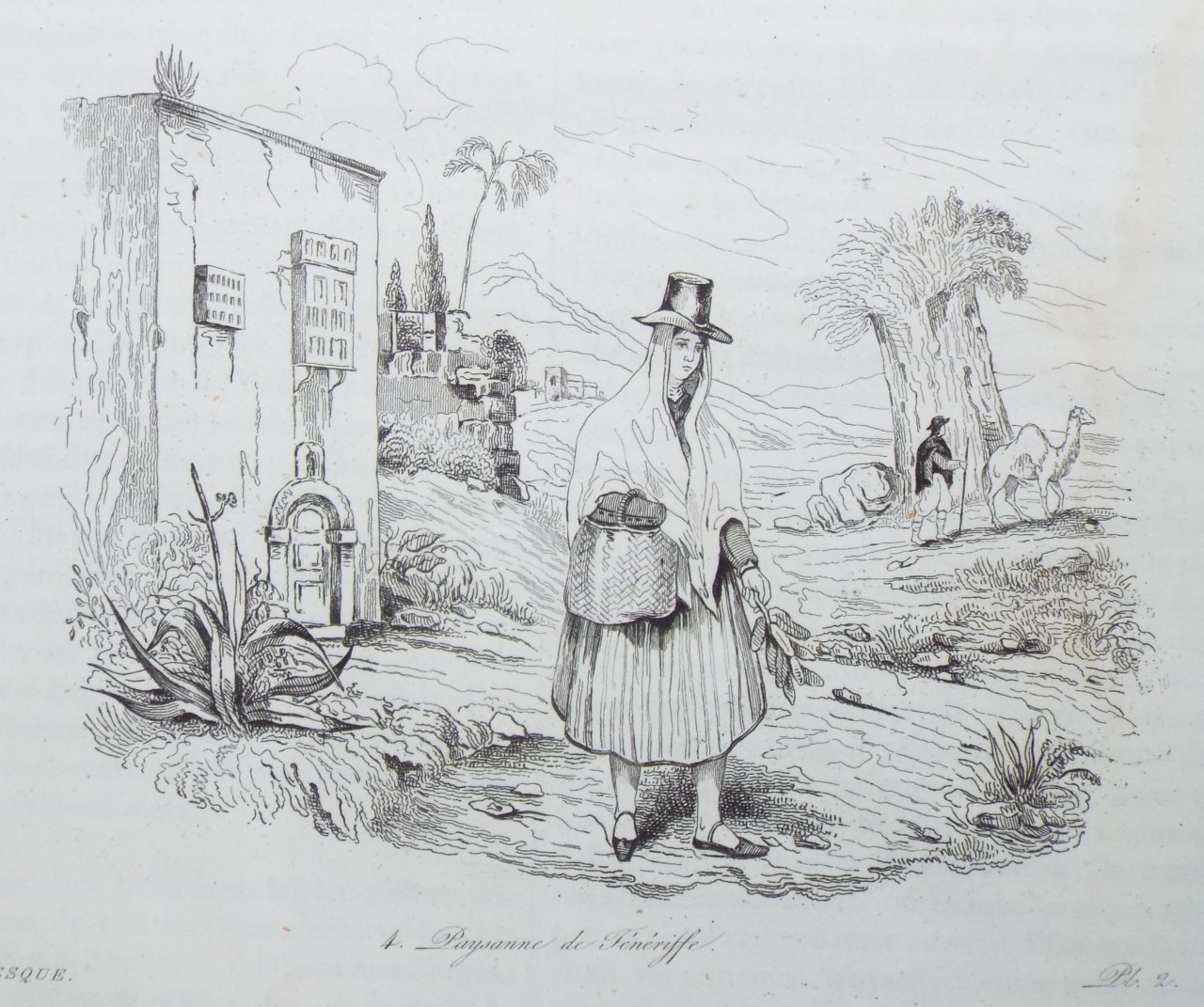 Etching - Paysanne de Teneriffe. - Sainson