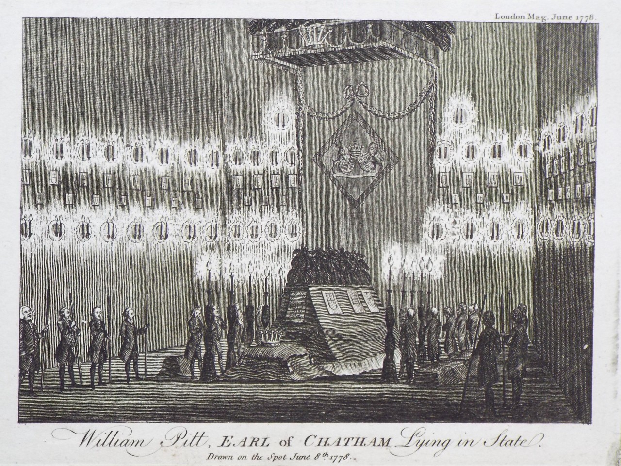 Print - William Pitt, Earl of Chatham, Lying in State.