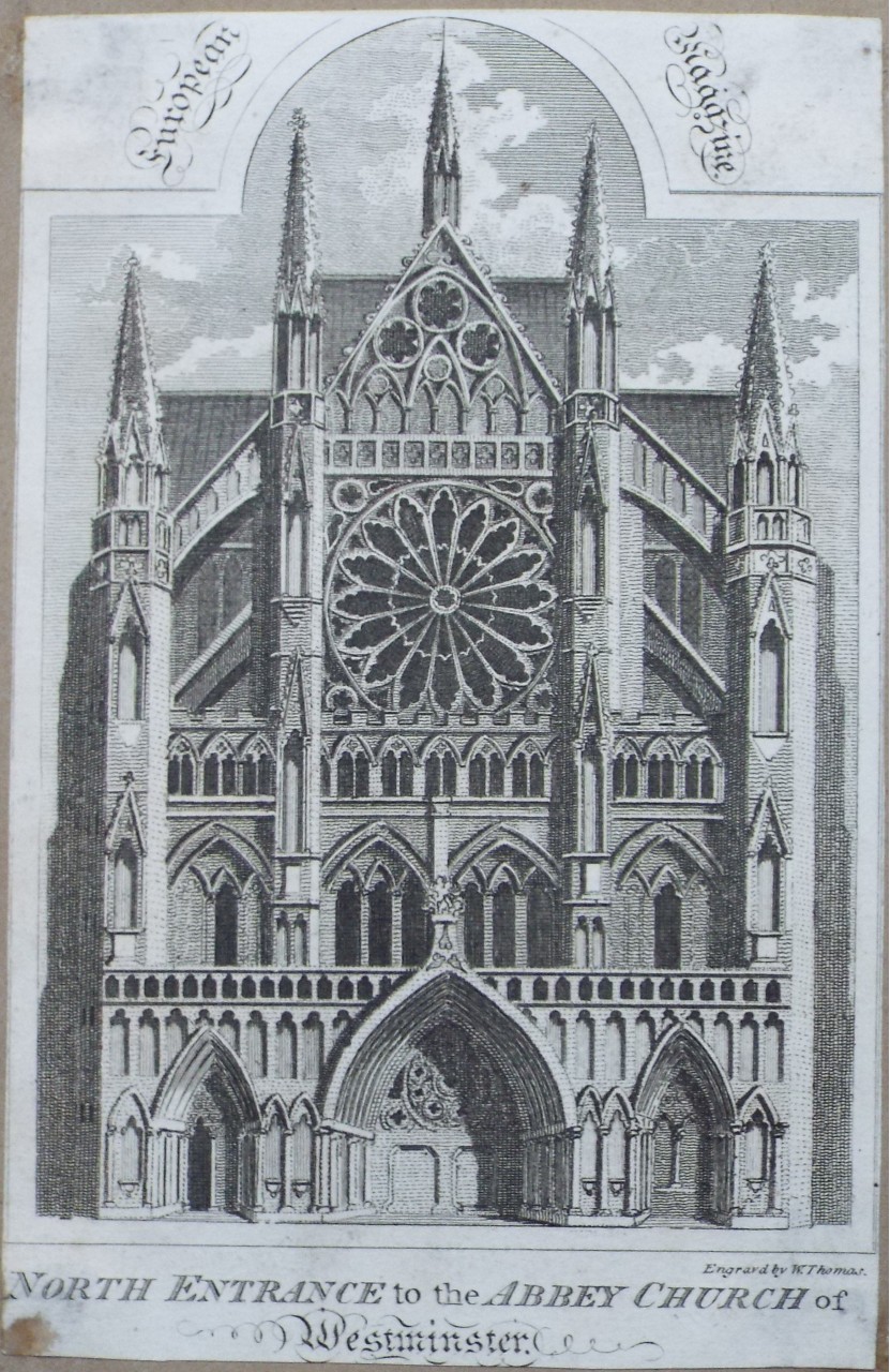 Print - North Entrance to the Abbey Church of Westminster. - Thomas