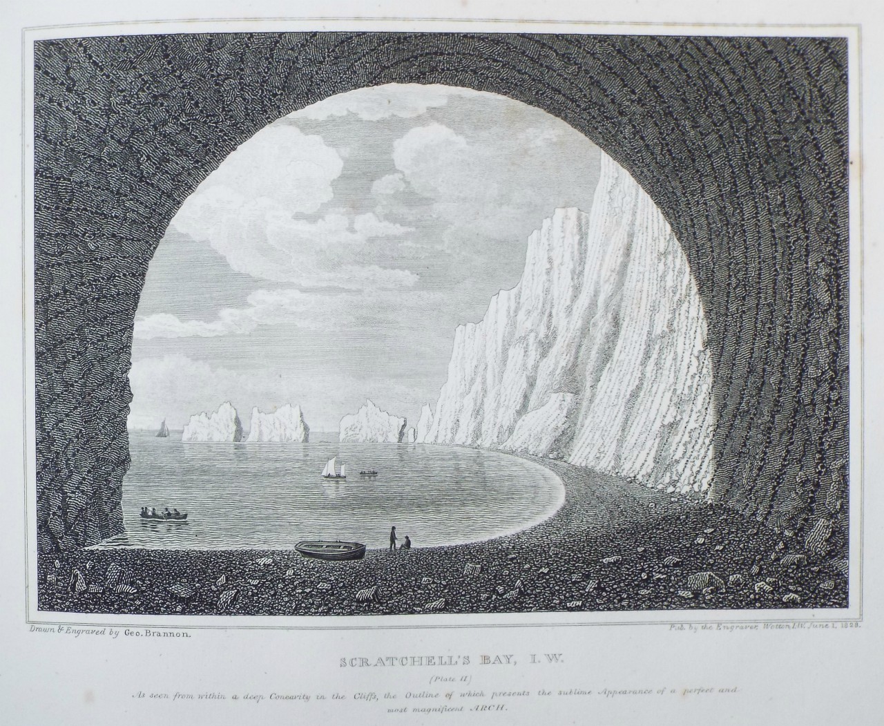 Print - Scratchell's Bay, I.W. (Plate II.) - Brannon