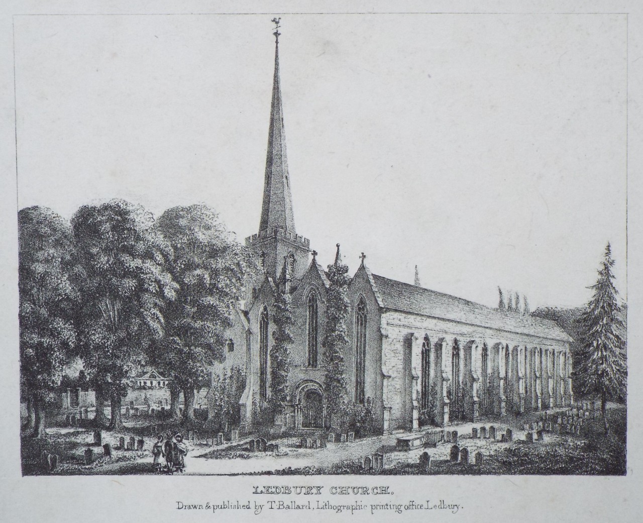 Lithograph - Ledbury Church. - Ballard