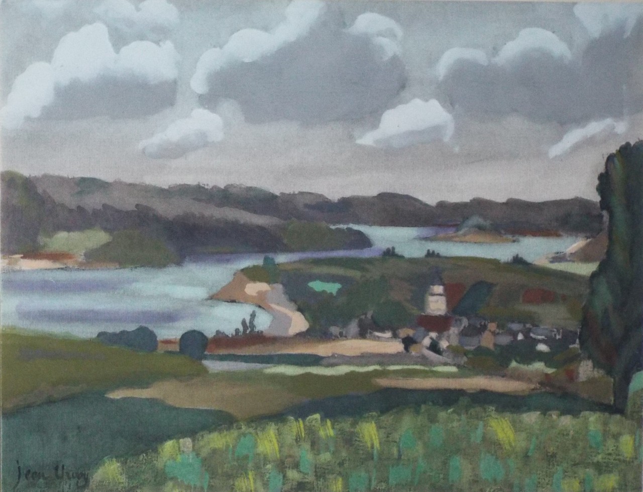Pochoir Gouache - Saint-Suliac