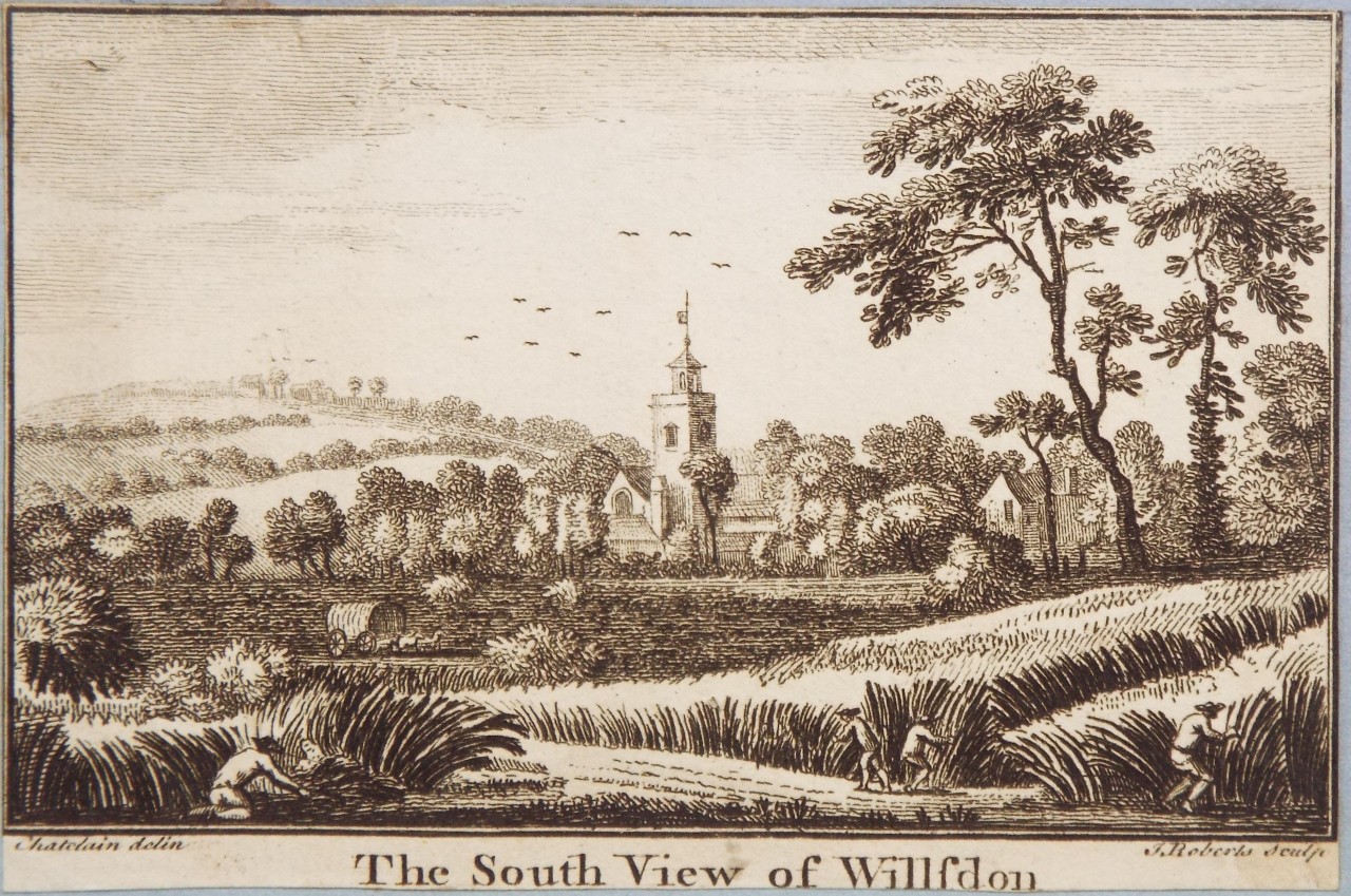 Print - The South View of Willsdon - Roberts