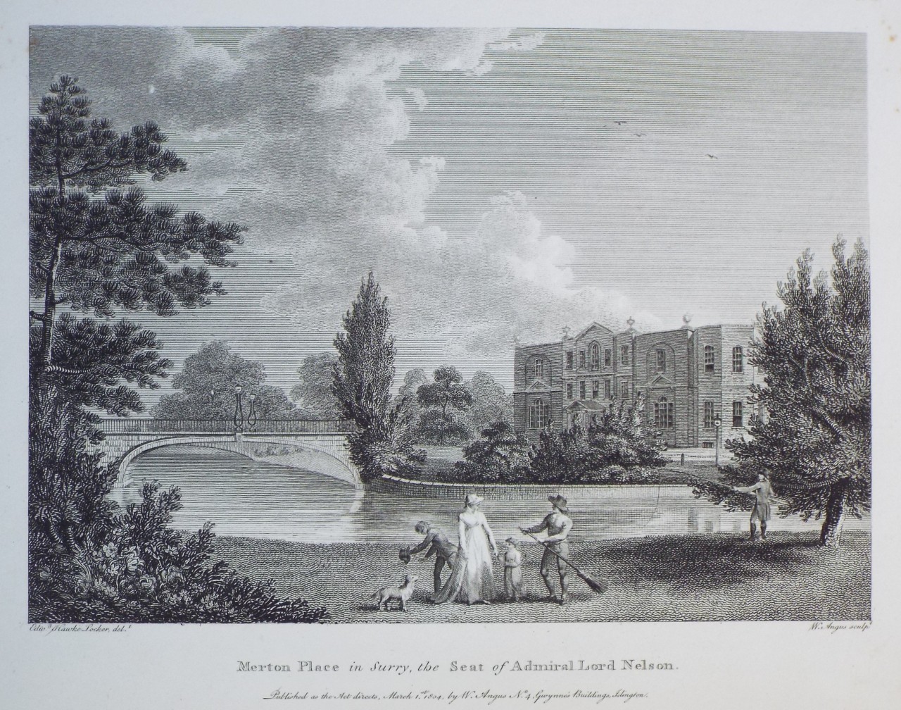 Print - Merton Place in Surry, the Seat of Admiral Lord Nelson. - Angus