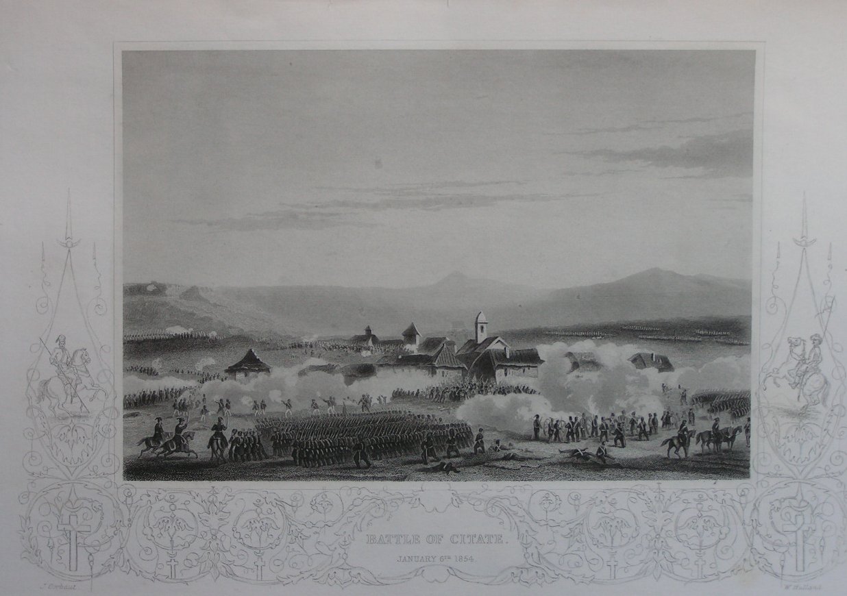 Print - Battle of Citate, January 6th 1854 - Hulland