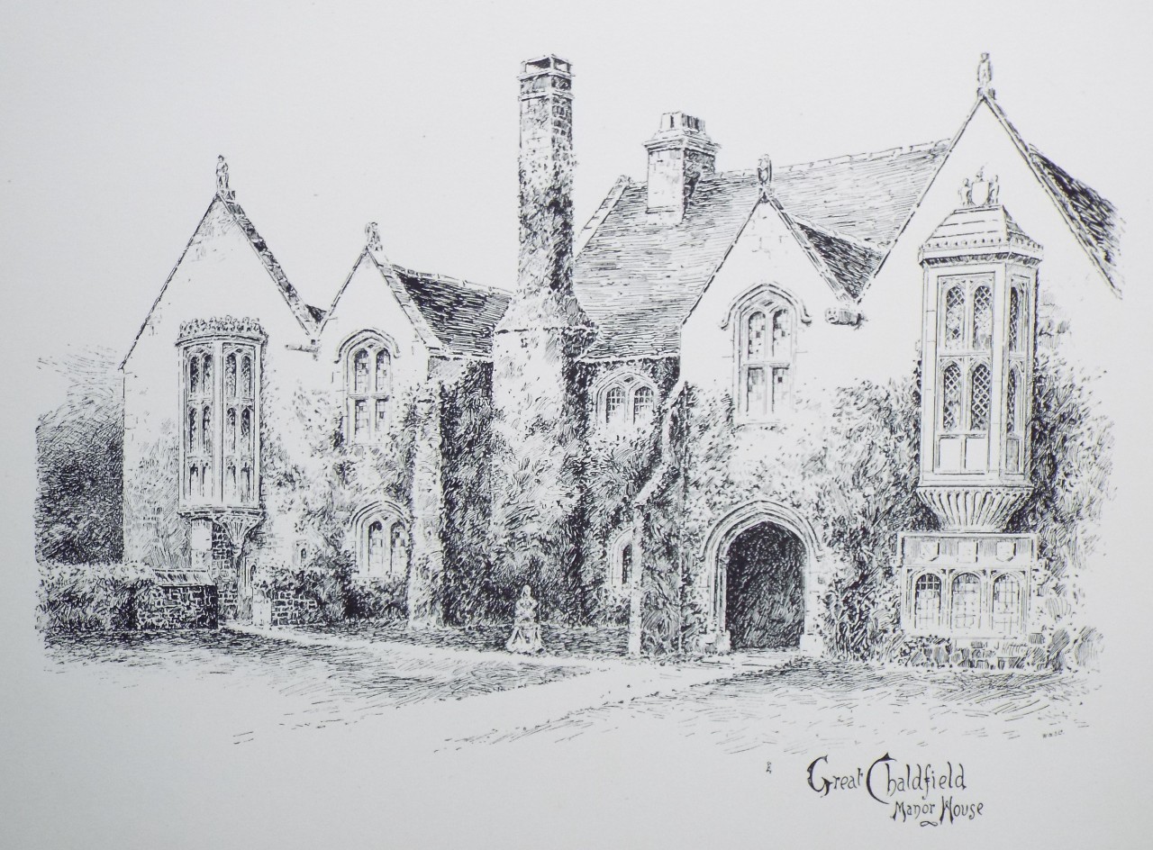 Lithograph - Great Chalfield Manor House