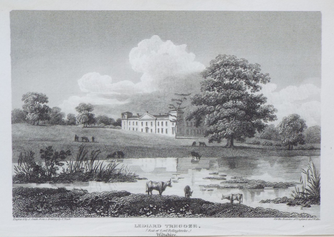 Print - Lediard Tregoze, (Seat of Lord Bolingbroke) Wiltshire. - Smith