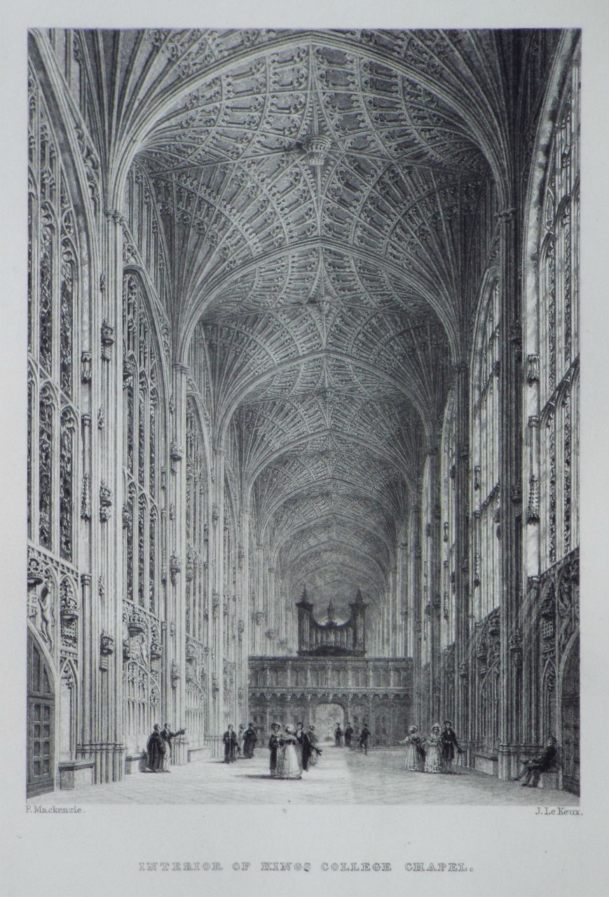 Print - Interior of Kings College Chapel. - Le