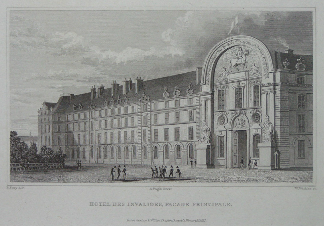 Print - Hotes des Invalides, Facade Principale. - Watkins