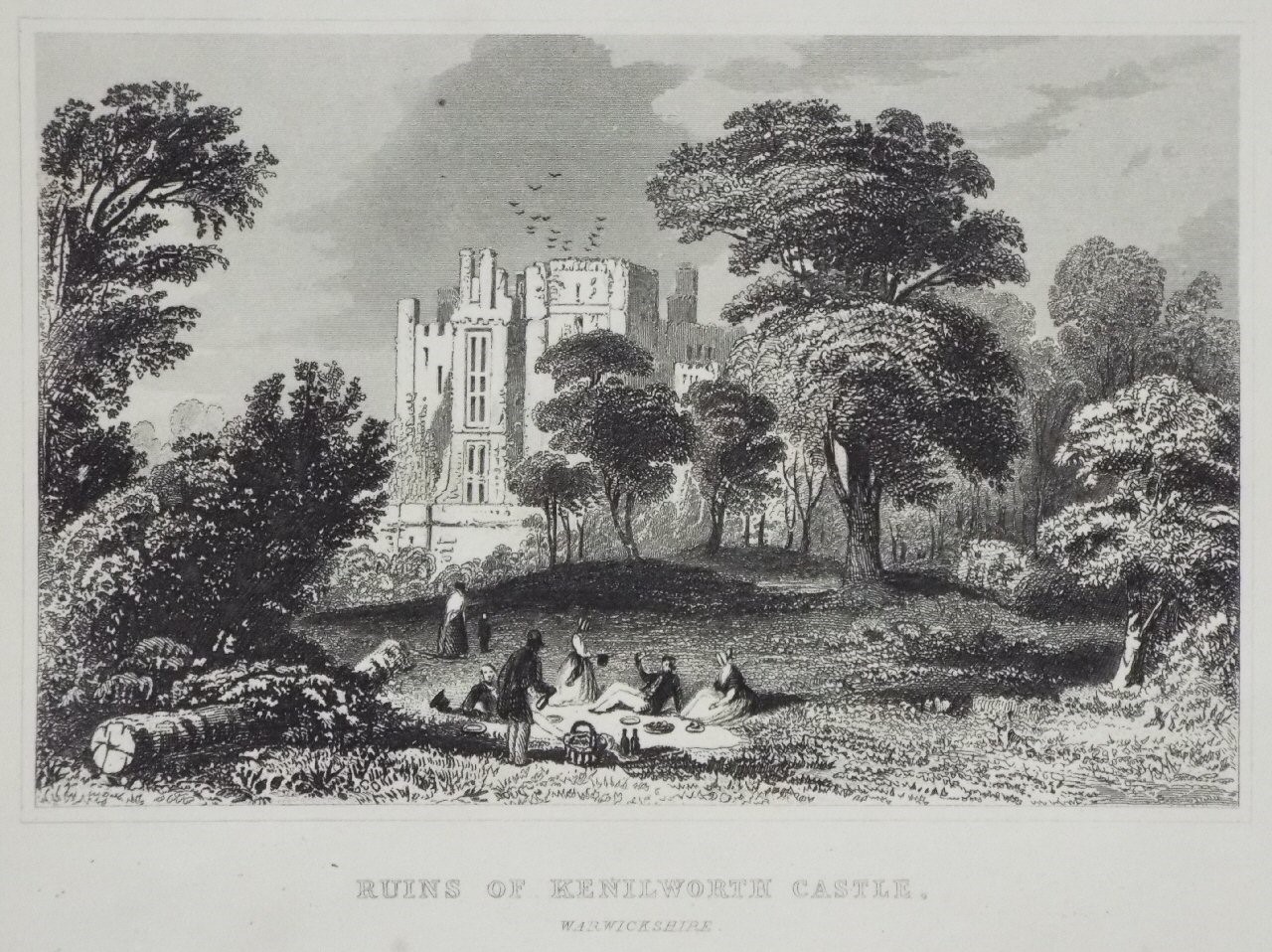 Print - Ruins of Kenilworth Castle, Warwickshire.
