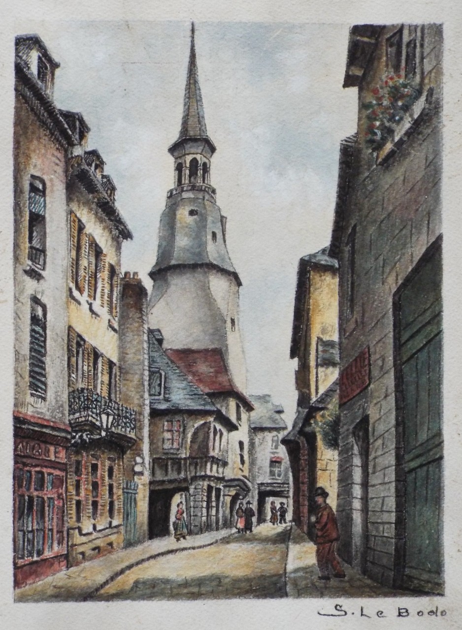 Watercolour - Tour d'Orloge, Dinan