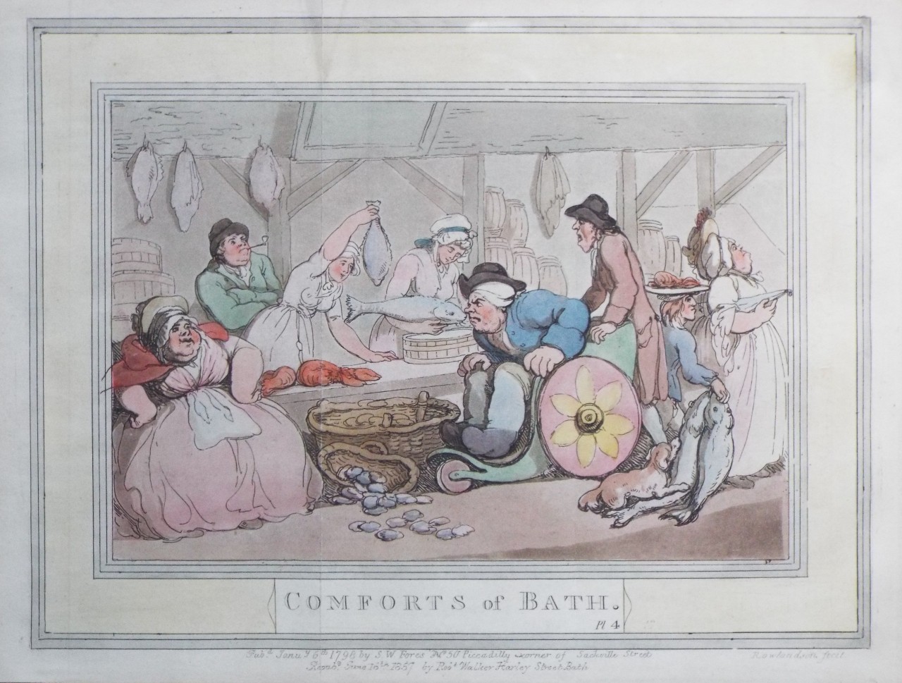 Aquatint - Comforts of Bath. Pl 4. - Rowlandson