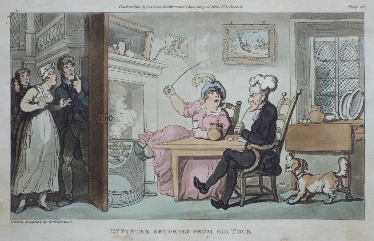Aquatint - Doctor Syntax Returned from his Tour   - Rowlandson