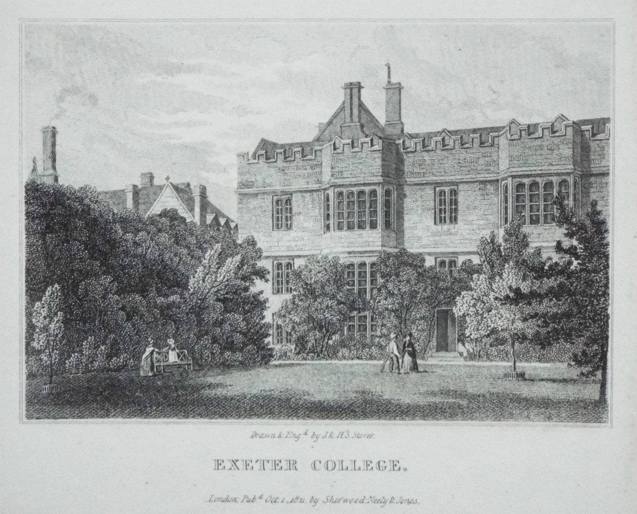 Print - Exeter College. - Storer