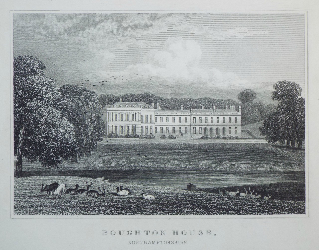 Print - Boughton House, Northamptonshire. - Radclyffe