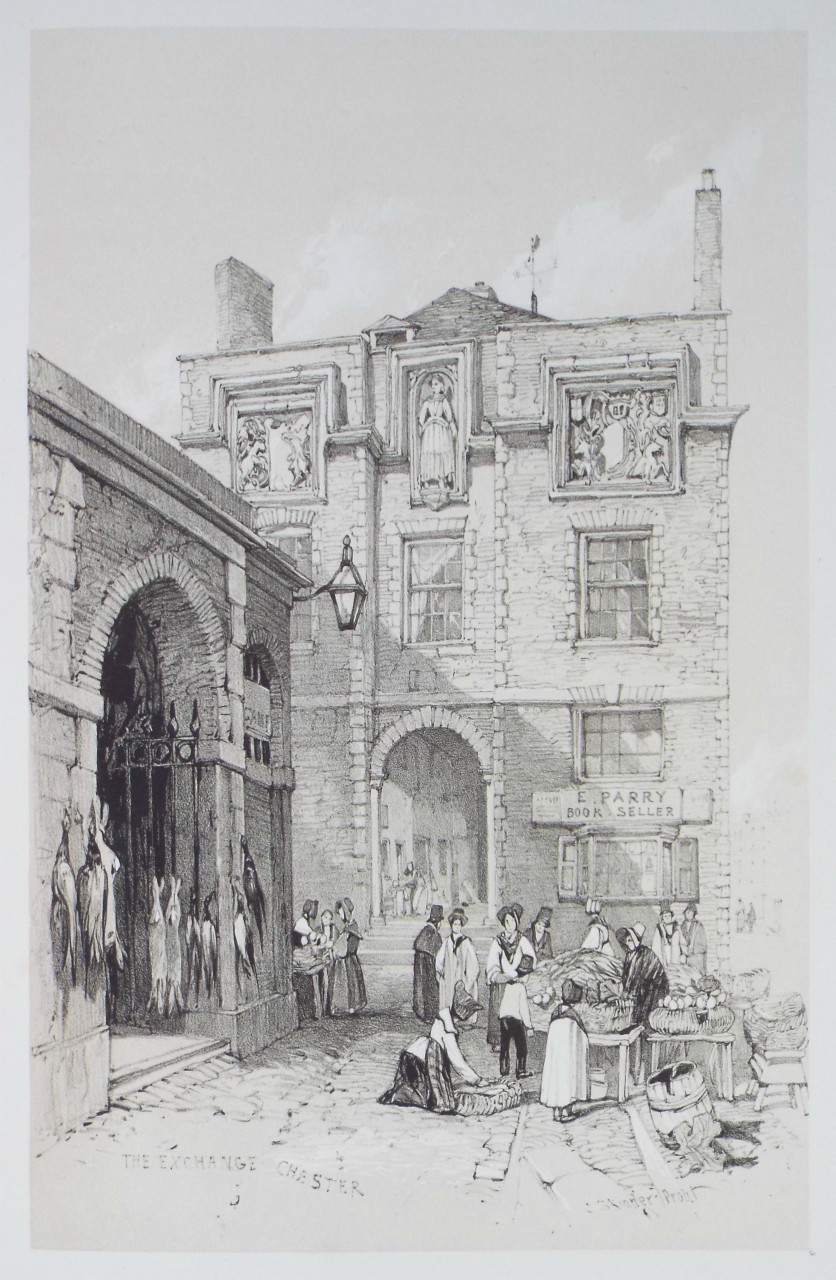Lithograph - The Exchange Chester - Prout