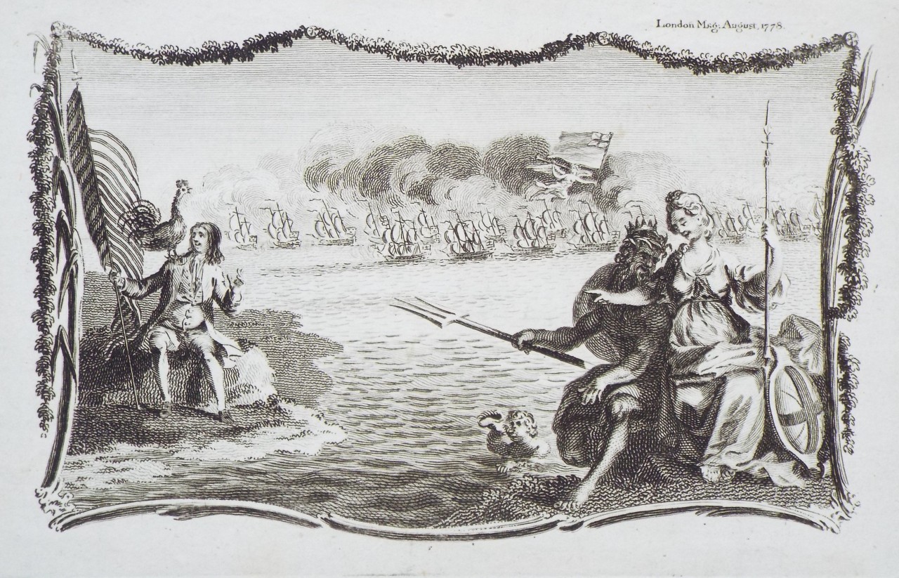Print - Neptune consoling Britannia and deriding America