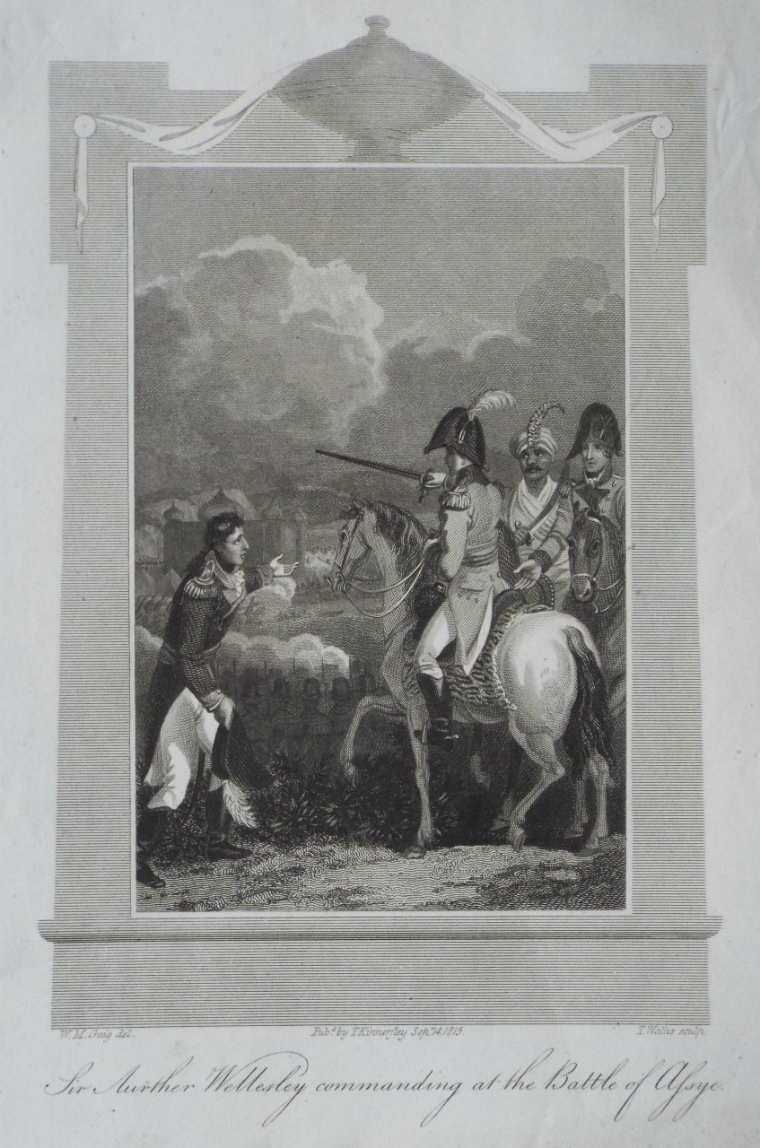 Print - Sir Aurther Wellesley commanding at the Battle of Assye.