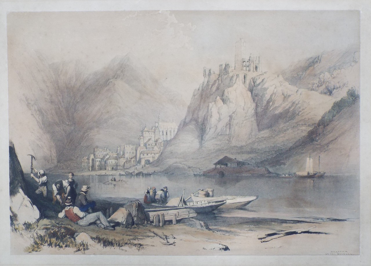 Lithograph - Bielstien on the Moselle