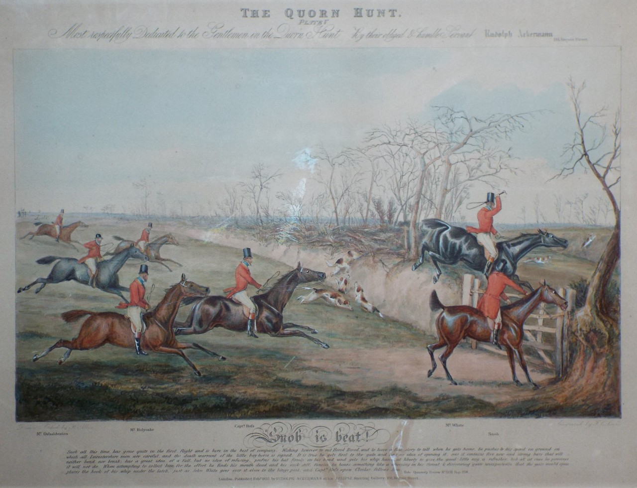 Aquatint - Quorn Hunt Plate V. Snob is beat! - Lewis