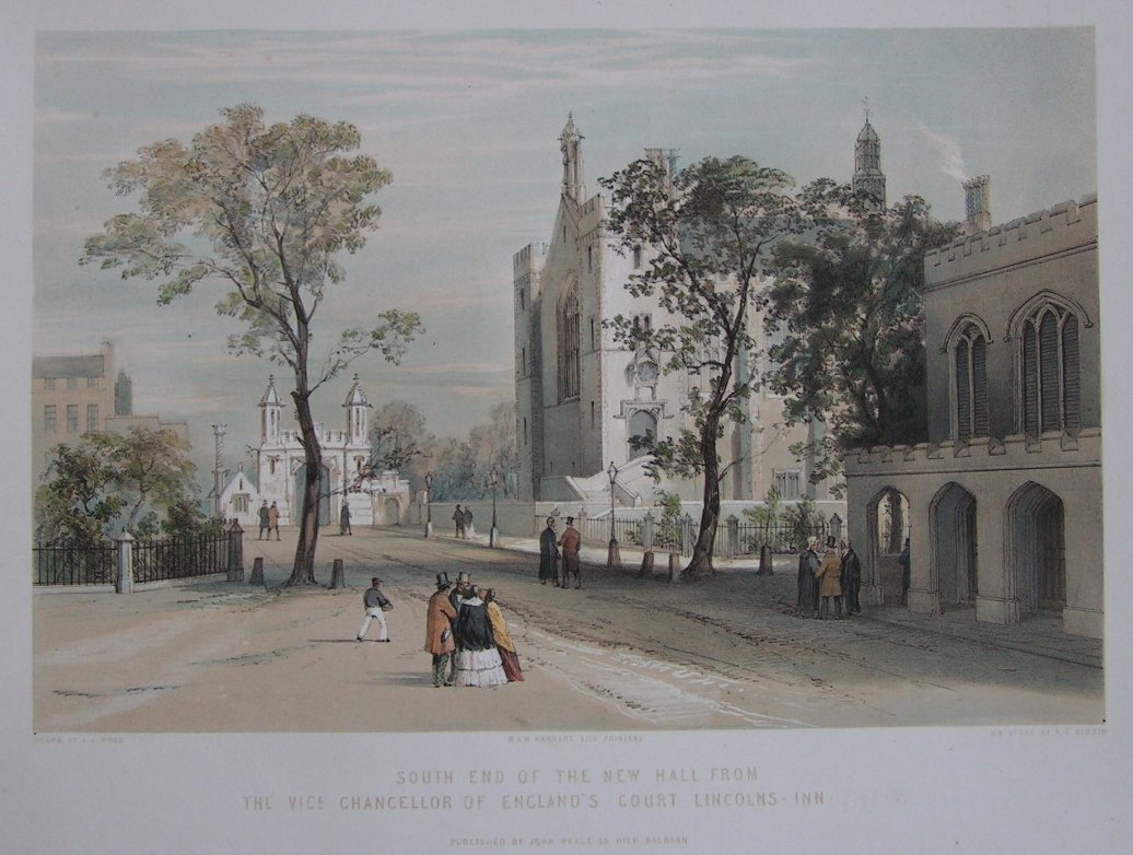 Lithograph - South End of the New Hall from The Vice Chancellor of England's Court Lincolns-Inn. - Dibdin