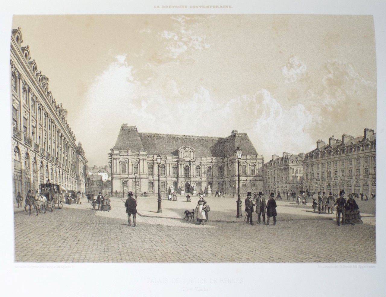 Lithograph - Palais-de-Justice de Rennes. (Ille-et-Vilaine) - Benoist