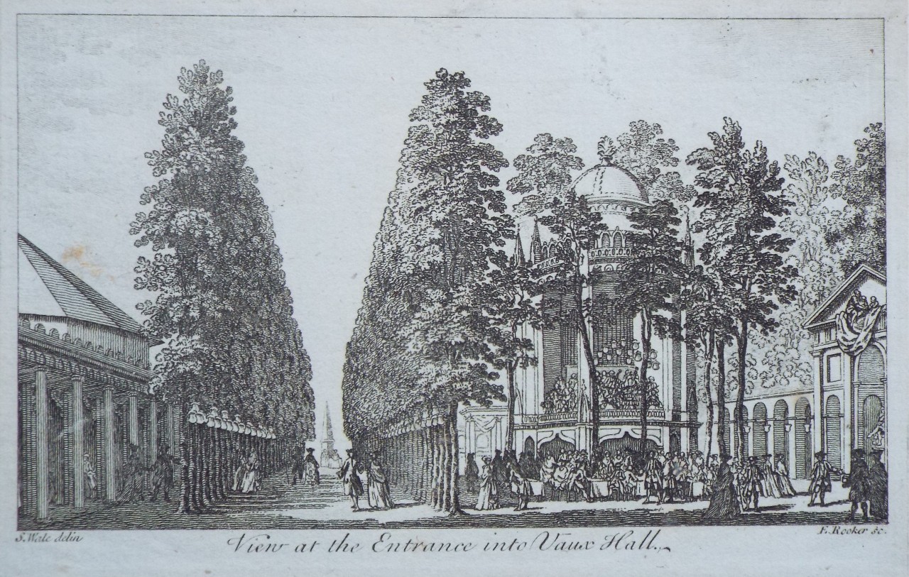 Print - View at the Entrance to Vaux Hall. - Rooker