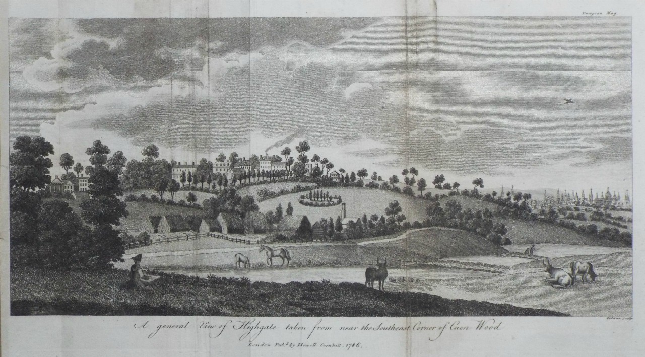 Print - A General View of Highgate taken from the South-east corner of Caen Wood - 