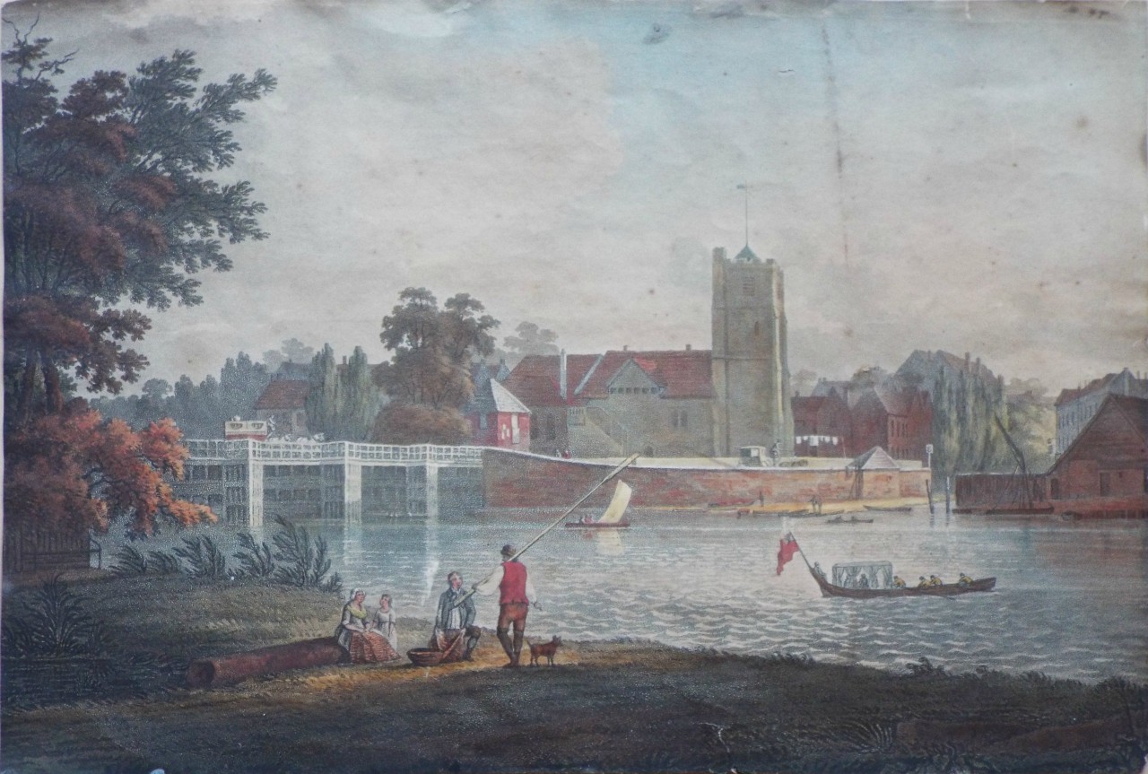 Aquatint - (Putney Bridge and Church) - Pickett