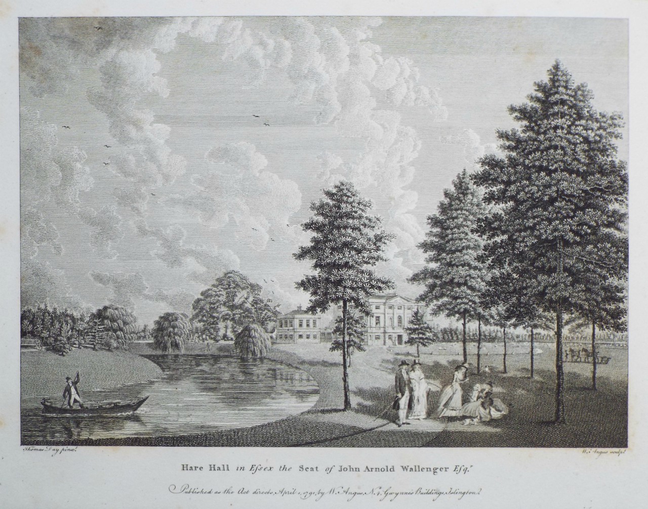 Print - Hare Hall in Essex the Seat of John Arnold Wellenger Esqr. - Angus