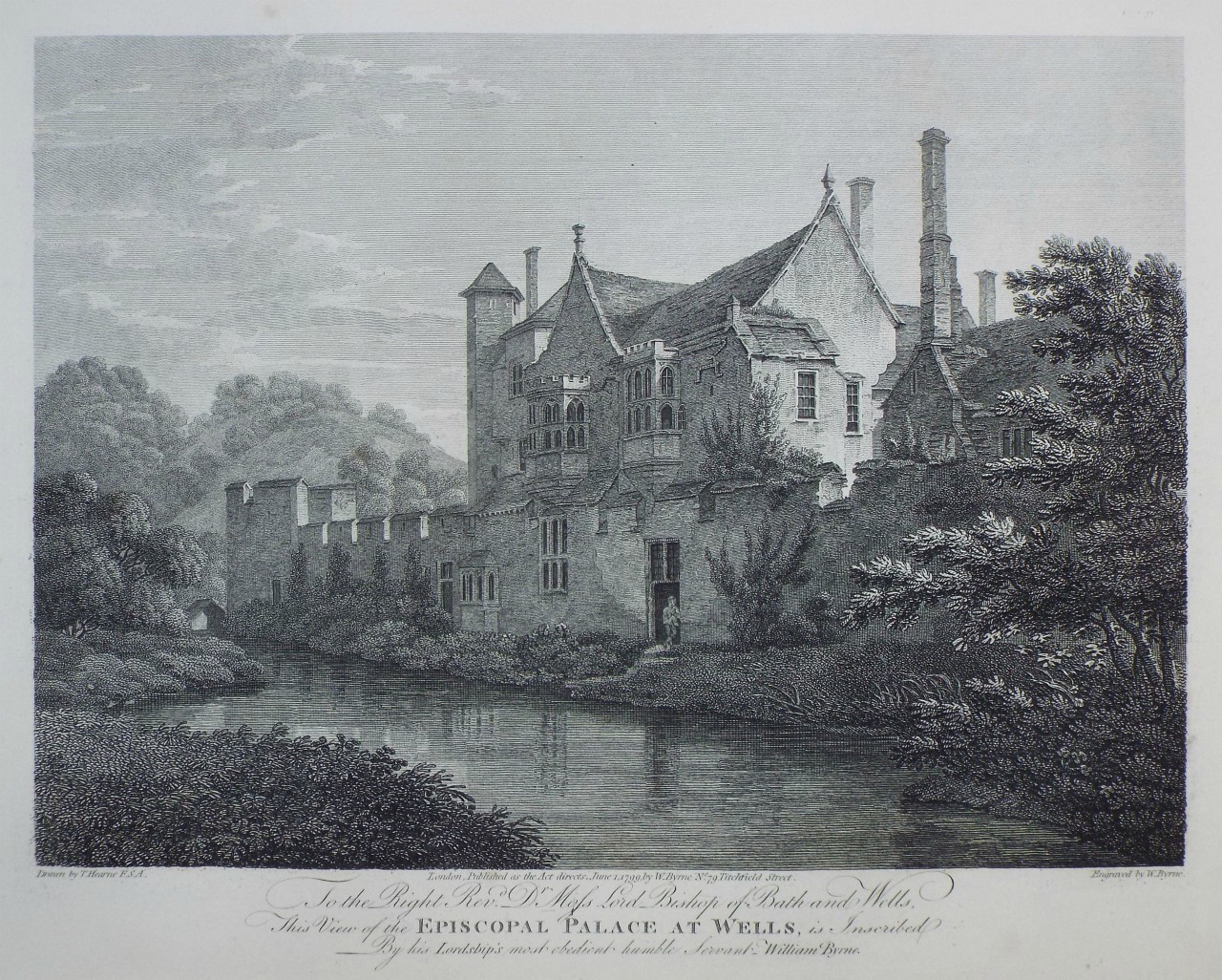 Print - Episcopal Palace at Wells - Byrne