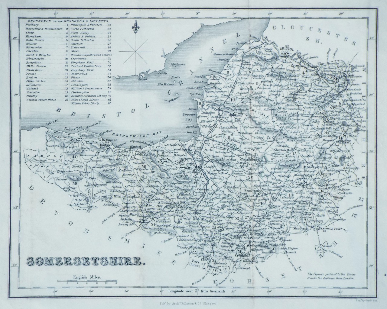 Map of Somerset