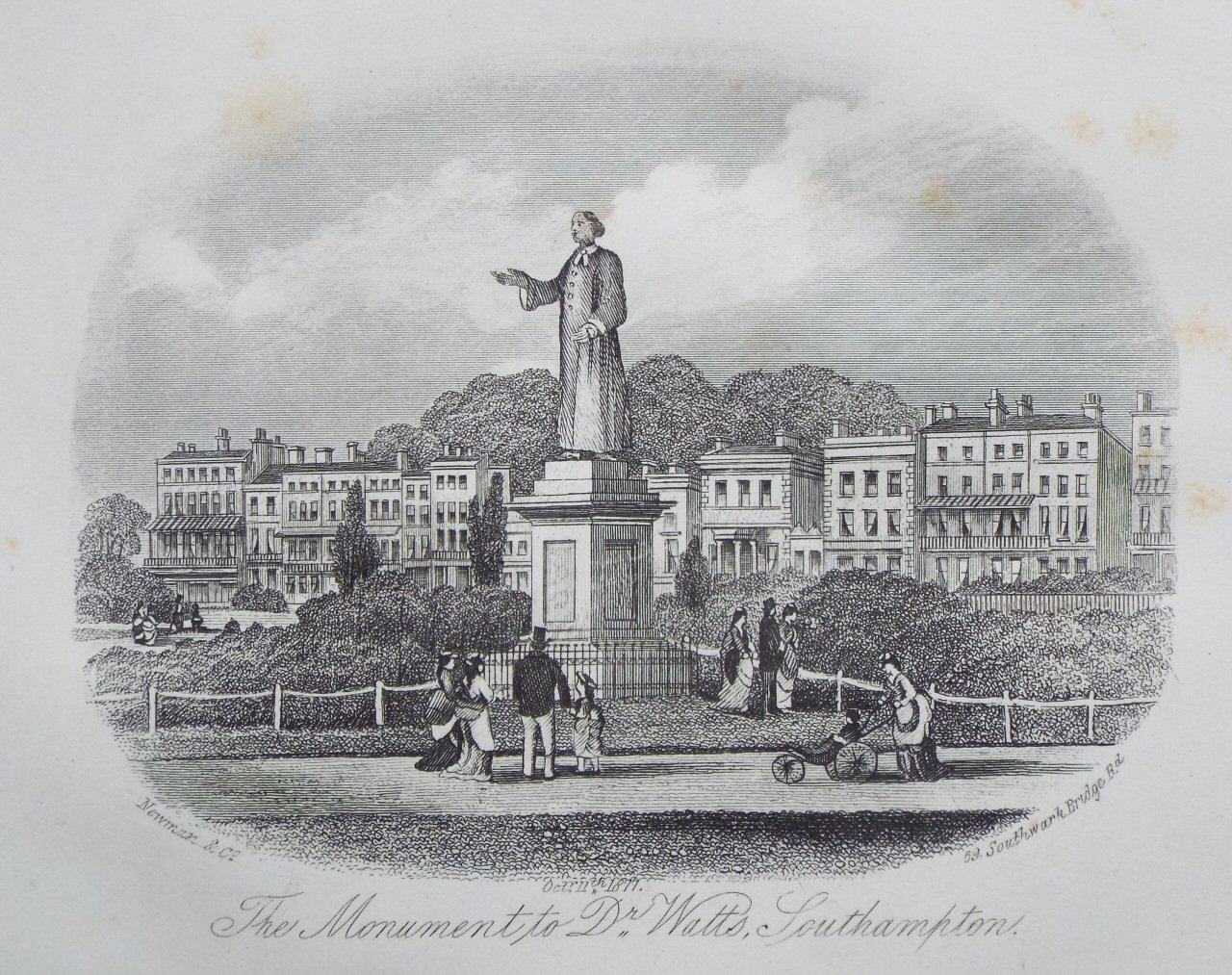 Steel Vignette - The Monument to Dr.Watts, Southampton - Newman