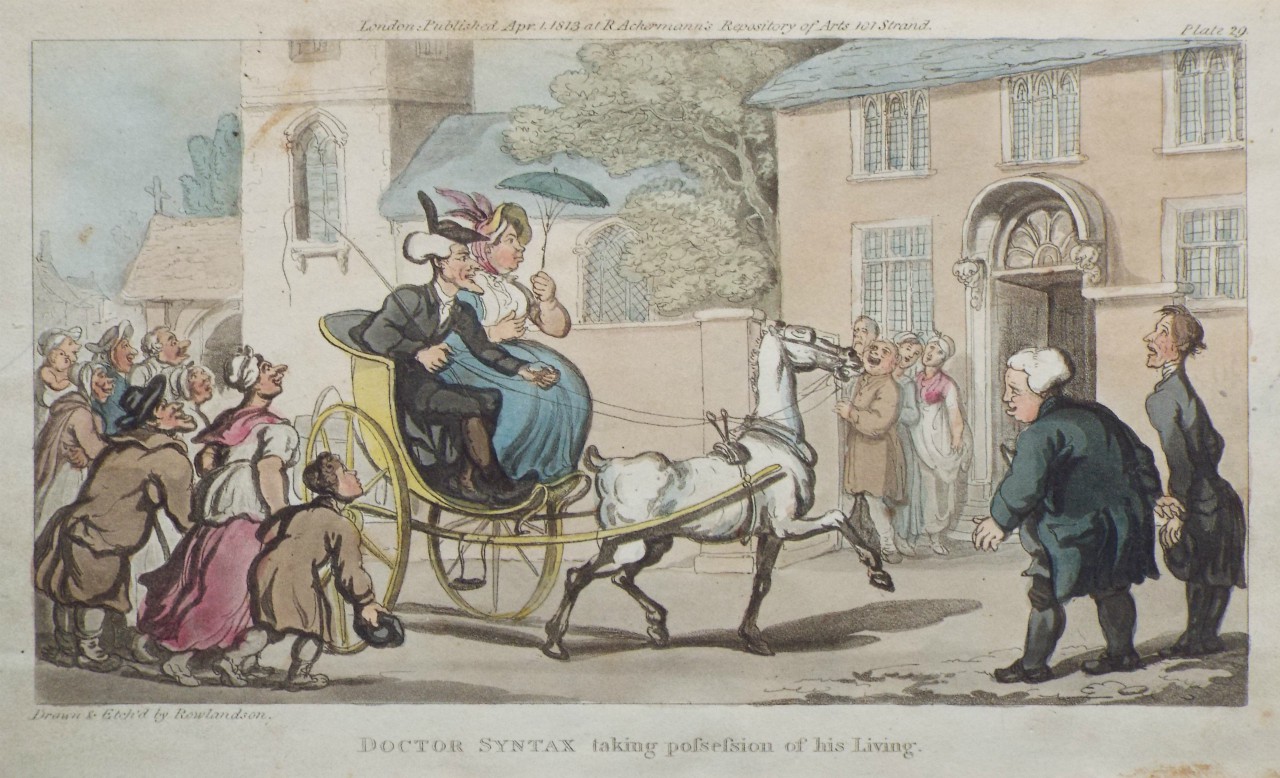 Aquatint - Doctor Syntax Taking Possession of his Living - Rowlandson