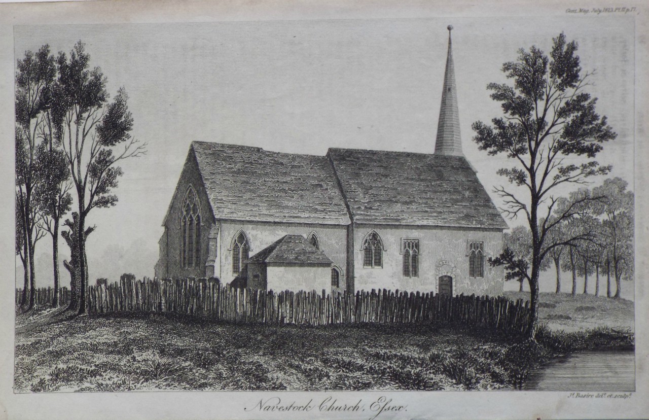 Print - Navestock Church, Essex. - Basire