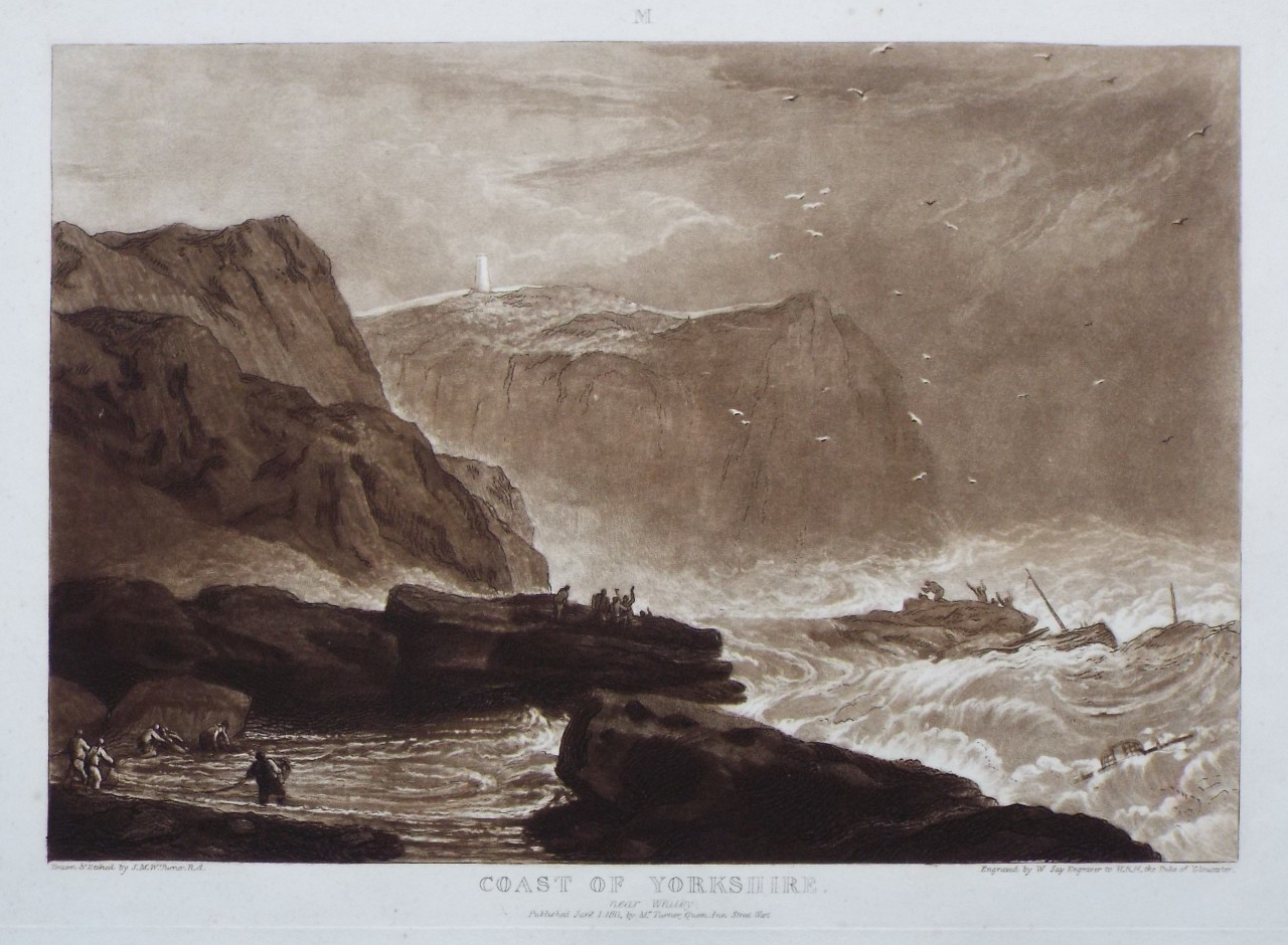 Mezzotint - Coast of Yorkshire, near Whitby. - Say