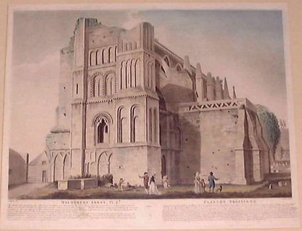 Aquatint - Malmsbury Abbey Pl. 3d. Planche Troisieme - Jukes