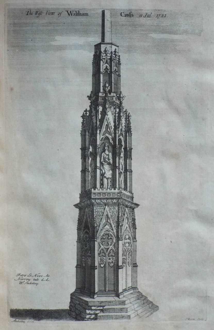 Print - The West View of Waltham Cross 11 Jul 1721. - Harris
