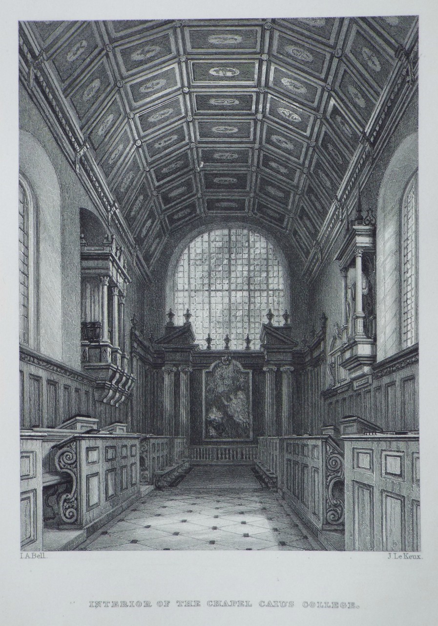 Print - Interior of the Chapel Caius College. - Le