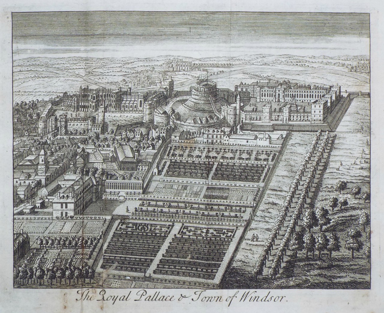 Print - The Royal Pallace & Town of Windsor.