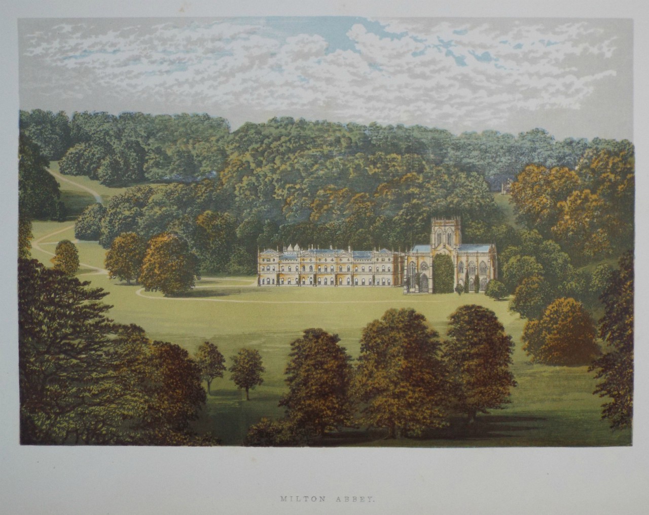 Chromo-lithograph - Milton Abbey.