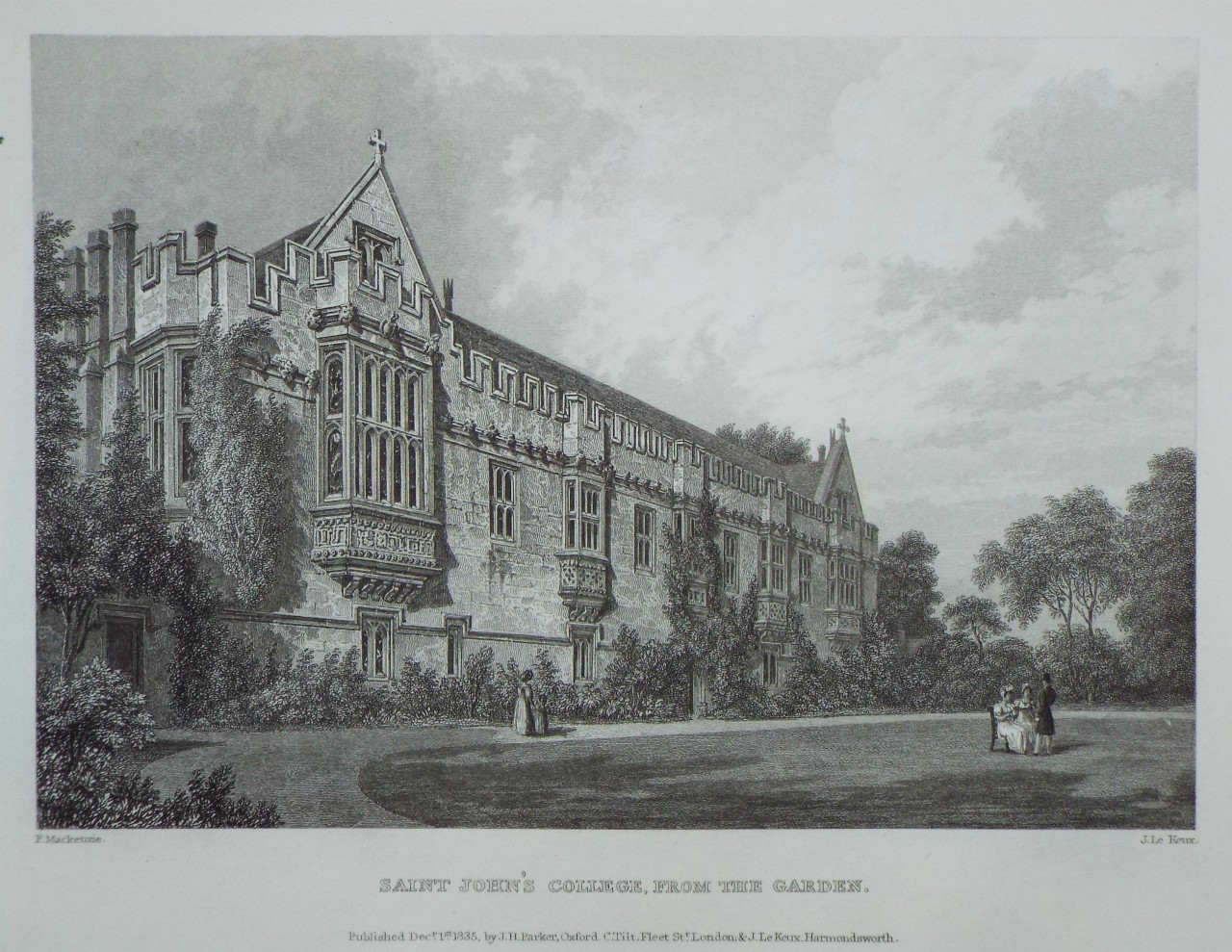 Print - Saint John's College, from the Garden. - Le